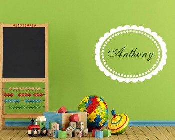 Customized Circle Ellipse Name Frame Wall Decal For Kids Customized Circle Ellipse Name Frame Wall Decal For Kids